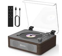 Mycket Lecteur CD portable double haut-parleur stéréo intégré, petit lecteur CD vintage pour la maison, lecteur CD Boombox rechargeable avec entrée / sortie Bluetooth, lecture USB, entrée AUX, prise