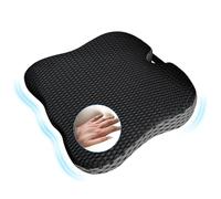 Mycketop Coussin de siège de voiture en mousse à mémoire de forme doux et respirant pour voiture, fauteuil roulant, maison, bureau, jeux (gris foncé)