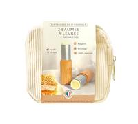 MyCosmetik - Coffret DIY Baume à lèvres nourrissant - Kit Cosmétique Maison - Ingrédients naturels et bio - Trousse en velours avec accessoires + recette inclus. Réalisez 2 sticks + 4 recharges