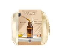 MyCosmetik - Coffret DIY Huile de soin visage éclat - Kit Cosmétique Maison - Ingrédients naturels et bio - Trousse en velours avec accessoires + recette inclus.