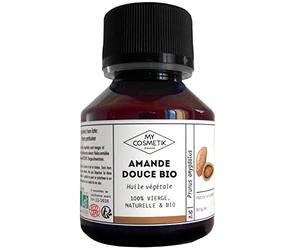 MyCosmetik - Huile végétale d'Amande douce - BIO AB Issue de l'agriculture Biologique - 100% pure et naturelle - Fabriqué en France - Protectrice et nourrissante - 500 ml