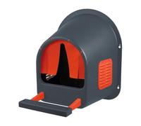 MyCozynest Pondoir pour poules Anthracite/Rouge, robuste et facile à nettoyer, montage mural, 44x40x49 cm, en plastique, nid de poulailler