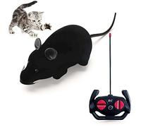 MYCreator Souris réaliste télécommandée pour chat - Jouet interactif pour chat - Roue sans fil - Blague effrayante - Bugs pour chat - Jouet amusant (noir)