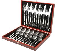 MYCTIN 24 pcs. set de couverts / acier inoxydable à couteaux , 6x cuillères de menu, 6x fourchettes de menu, 6x couteaux de menu, 6x cuillères à café
