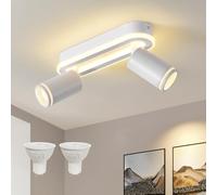 MYCUL Spot de Plafond à LED 2 Flammes 15W+2x5W GU10 spots,3000K,Blanc