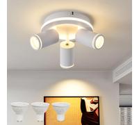 MYCUL Spot de Plafond Rond à LED 3 Flammes 15W+3x5W GU10 spots,3000K,Blanc