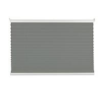 mydeco 65435 Klemmfix Store plissé à Fixation sans perçage Blanc, Tissu Aluminium Polyester, Gris Clair, 100 x 130 cm