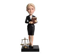 mydedor Figurine 3D personnalisée d'avocat à partir d'une photo faite à la main en argile polymère avec échelle de justice - Décoration de bureau - Cadeau idéal pour avocat, anniversaire, retraite