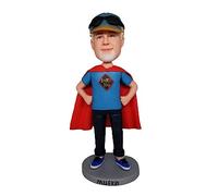 mydedor Figurine à tête branlante de Superpapa en Chapeau, Cadeau d'anniversaire sculpté à la Main pour père, collègue, ami