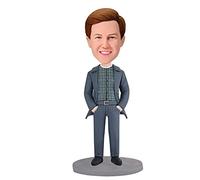 mydedor Figurine sur Ressort personnalisée, Poupée personnalisée, Tête de Couple marié personnalisée, Figures sur Ressort Faites Main et personnalisées, Cadeau sculpté personnalisé pour Couple