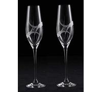 mydielkaren Lot de 2 flûtes à champagne décorées à la main en cristal galaxie 210 ml