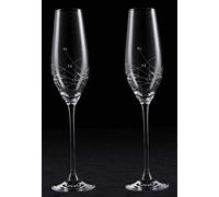 mydielkaren Lot de 2 flûtes à champagne décorées à la main en cristal Gravity 210 ml