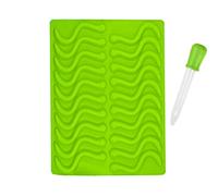 Mydio Lot de 20 moules en silicone avec 1 compte-gouttes, sans BPA, pour décoration de gâteaux, Halloween, chocolat, gelée, savon, cire de gâteau (vert)