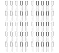 Mydio Lot de 50 mini tubes vides transparents de 1,2 ml pour baume à lèvres avec couvercle argenté (argenté)