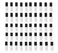 Mydio Lot de 50 mini tubes vides transparents de 1,2 ml pour baume à lèvres avec couvercle noir pour échantillons de rouge à lèvres
