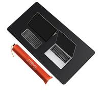 Mydours Sous-Main en cuir PU, 110 x 60 cm Grande Tapis de Table, Multifonctionnel Étanche Réversible Tapis de Bureau, pour Ordinateur Portable et Bureau et Maison (noir)