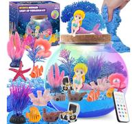 MYDOVA La sirène Bricolage Terrarium Craft Set avec minuterie télécommande et lumières colorées, veilleuse DIY Kids, Ensemble éducatif Artisanat, Cadeau Fille pour Enfants