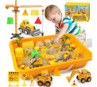 MYDOVA Magic Sand - Jouet sensoriel - Bâtiment sensoriel - Jeu de Sable - avec Jouets - Camion - Sable et Panneaux - pour Enfants de 3 Ans et Plus (Ingénierie)