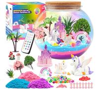 MYDOVA Unicorn Girl Gift, Bricolage Unicorn Terrarium Craft Set avec minuterie télécommande et lumières colorées, veilleuse DIY Kids, Unicorn Fairy Garden Craft Set, Cadeau Fille pour Enfants