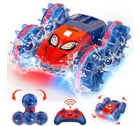 MYDOVA Voiture Telecommandé Enfant Tout Terrain Amphibie, 2.4 GHz Proportionnelle 20 KM/H Hobby Offroad Monster RC Truck, 360°& 180°Rotation étanche