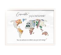 myDreamwork Cadre en Bois Inclus | Cadeau Mariage pour la mariée - idéal pour fiançailles et Anniversaires de Couples mariés | Cadeau couple original - Offrir de l'amour -A4 (Blanc)