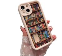MYDZSWZX Étui de téléphone Alyova Bookshelf, Coque de Protection en TPU antidérapante et Antichoc, Design créatif personnalisé, for étuis de téléphone iPhone 16/15/Pro Max Plus.(White,IPhone16plus)