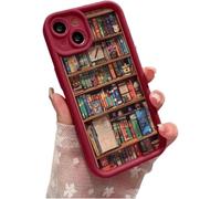 MYDZSWZX Étui de téléphone Alyova Bookshelf, Coque de Protection en TPU antidérapante et Antichoc, Design créatif personnalisé, for iPhone 16/15/14/13/12/11 Pro Max Plus.(Red,for iPhone15Pro)