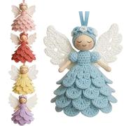 MYDZSWZX Kit d'ornement d'ange au Crochet DIY, kit d'artisanat au Crochet avec Fil et Instructions for débutants, for créer Vos Propres Ornements Suspendus, Cadeau for débutants.(Blue)