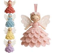 MYDZSWZX Kit d'ornement d'ange au Crochet DIY, kit d'artisanat au Crochet avec Fil et Instructions for débutants, for créer Vos Propres Ornements Suspendus, Cadeau for débutants.(Pink)