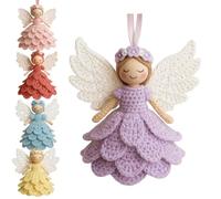 MYDZSWZX Kit d'ornement d'ange au Crochet DIY, kit d'artisanat au Crochet avec Fil et Instructions for débutants, for créer Vos Propres Ornements Suspendus, Cadeau for débutants.(Purple)