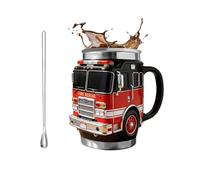 MYDZSWZX Tasse de secours en cas d'incendie - for les plus courageux d'entre nous, tasse isolée à double paroi acier inoxydable avec conception camion pompiers 3D, for,cadeau unique(1pcs)