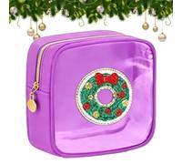 MYDZSWZX Trousse de Maquillage Noël, Mini Pochettes multifonctionnelles, lot 12 Transparentes à Fermeture éclair, for Halloween, Thanksgiving et Anniversaires(H)