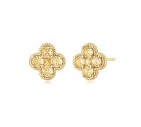 MYEARS Boucles d'oreilles à tige pour femme en or, fleur trèfle à quatre feuilles, pierre de naissance des 12 mois, 14 carats, petite simple, hypoallergénique, bijoux cadeau d'anniversaire, One Size