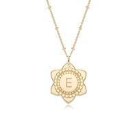 MYEARS Collier initiale pour femme avec pendentif fleur de lys en or 14 carats plaqué or 14 carats simple et délicat, bijou tendance pour tous les jours, lettre de A à Z, Métal, Pas de gemme