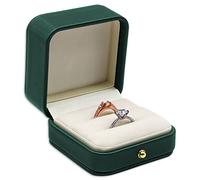 MYEBIUAI Boîte à bagues carrée en cuir et velours - Pour mariage, fiançailles, mariage - Style vintage - Pour demande en mariage, cérémonie, anniversaire, cadeau