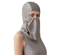 MYENA Cagoule de Protection avec Blindage EMF, Anti-rayonnement 5G, Protection du Cerveau et de la thyroïde, Capuchon en Fibre d'argent 100%, Blindage RF,Argent,L