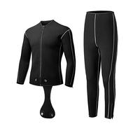 MYENA Hommes 5mm Grande Taille Combinaison de plongée Vestes Pantalons à Manches Longues Combinaison de plongée sous-Marine Saut Surf plongée en apnée Combinaisons,Noir,3XL