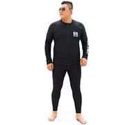 MYENA Hommes Plus Taille Taille 4xL-8XL Combinaison de Grande Taille Combinaises de Grande Taille Top à Fermeture à glissière Courte et Pantalon de Maillot de Bain Surf Surfing Kayak Kayak,Noir,7XL
