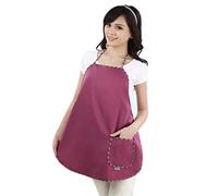 MYENA Robe de maternité en Fibre de matières métalliques Anti-rayonnement Grand Tablier de Poche Opérateur de Bureau Porter des boucliers EMF Pendant la Grossesse,Violet