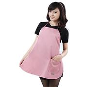 MYENA Robe de maternité en Fibre de matières métalliques Anti-rayonnement Grand Tablier de Poche Opérateur de Bureau Porter des boucliers EMF Pendant la Grossesse,Rose