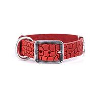 MyFamily Collier Réglable pour Chien en Cuir Italien Véritable, Finition Métallisée Argent Antique, Confortable et Résistant, Fabriqué à la Main, Collection Tucson