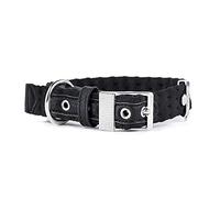 MyFamily Collier Réglable pour Chien en Nylon de Haute Qualité Made in Italy, Finition Métallique Bronze Blanc, Confortable et Résistant, Fait à la Main, Collection Milan