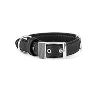 MyFamily Collier Réglable pour Chien en Similicuir Italien Made in Italy, Finitions Métallisées Argent Antique, Confortable et Résistant, Fait Main, Collection Bilbao