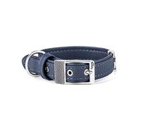 MyFamily Collier Réglable pour Chien en Similicuir Italien Made in Italy, Finitions Métallisées Argent Antique, Confortable et Résistant, Fait Main, Collection Bilbao