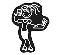 MYFAMILY Family Car Decals ADH06672 Adhésif Femme Qui Travaille, Noir