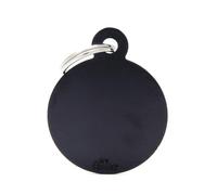 MYFAMILY-Médaille basic grand cercle pour chien en aluminium noir