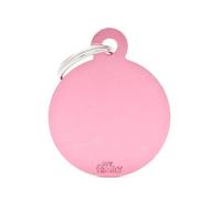 MYFAMILY-Médaille basic grand cercle pour chien en aluminium rose