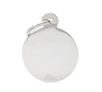 MYFAMILY-Médaille basic grand cercle pour chien en laiton argenté