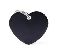 MYFAMILY-Médaille basic grand cœur pour chien en aluminium noir