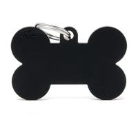 MYFAMILY-Médaille basic os XL pour chien en aluminium noir